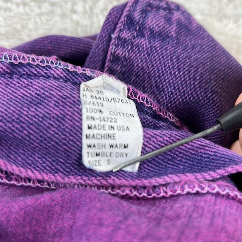 Vintage unbranded made in the‎ USA 100% cotton purple denim mini skirt, size 5 - Picture 6 of 6